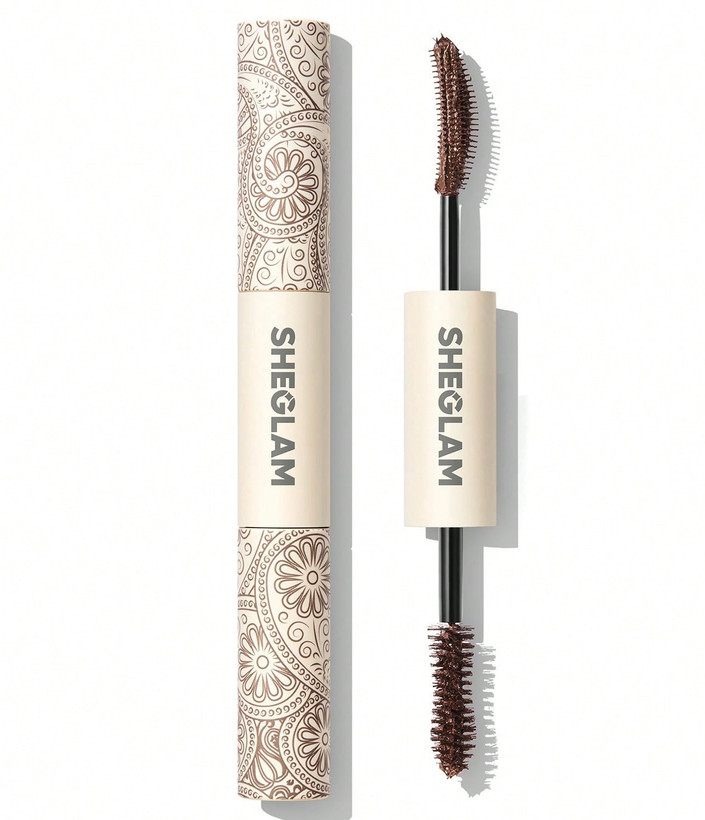 ریمل دو سر حجم دهنده و بلند کننده شیگلم رنگ قهوه ای Sheglam ALL-IN-ONE VOLUME & LENGTH MASCARA-WASHABLE BROWN